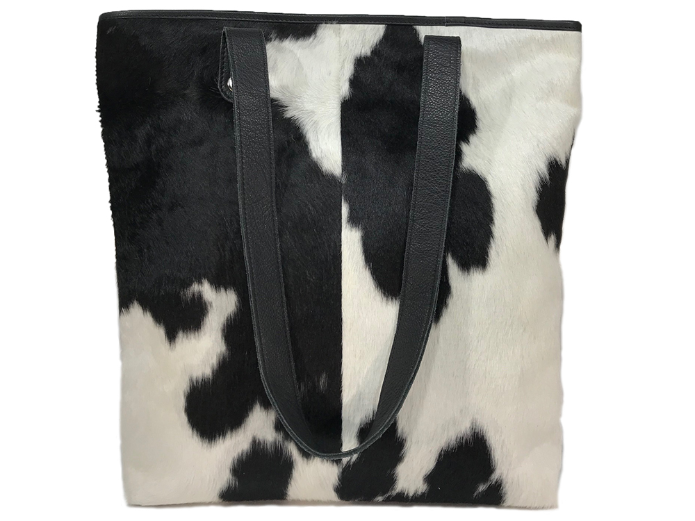 Belle Black And White Cowhide Tote Bag Belle Couleur