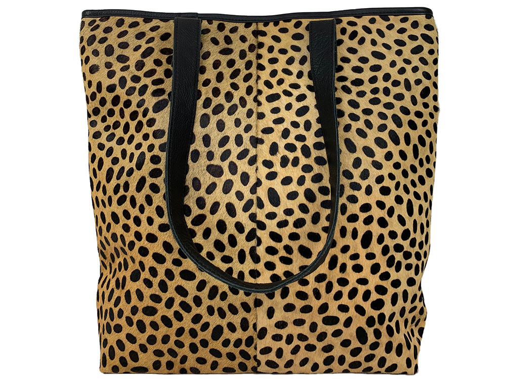 Belle Couleur - Belle Cheetah Print Cowhide Tote Bag