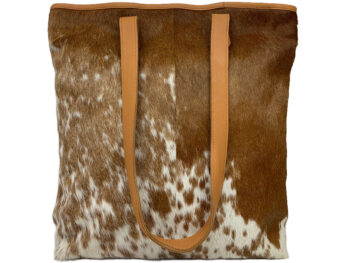 Belle Couleur - Belle Speckled Tan and White Cowhide Bag