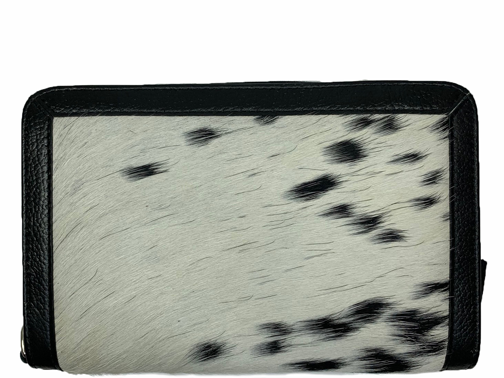 Belle Couleur - Colette Light Black and White Cowhide Wallet