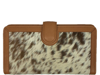 Belle Couleur - Zoe Speckled Tan and White Cowhide Wallet