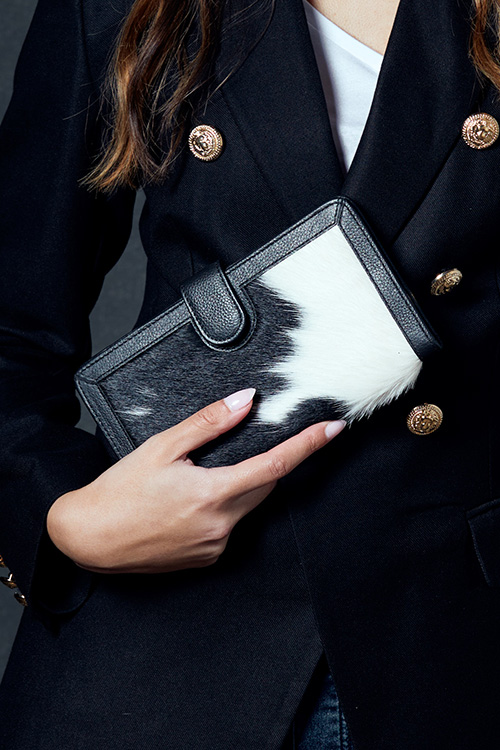 Black and White Cowhide Wallet