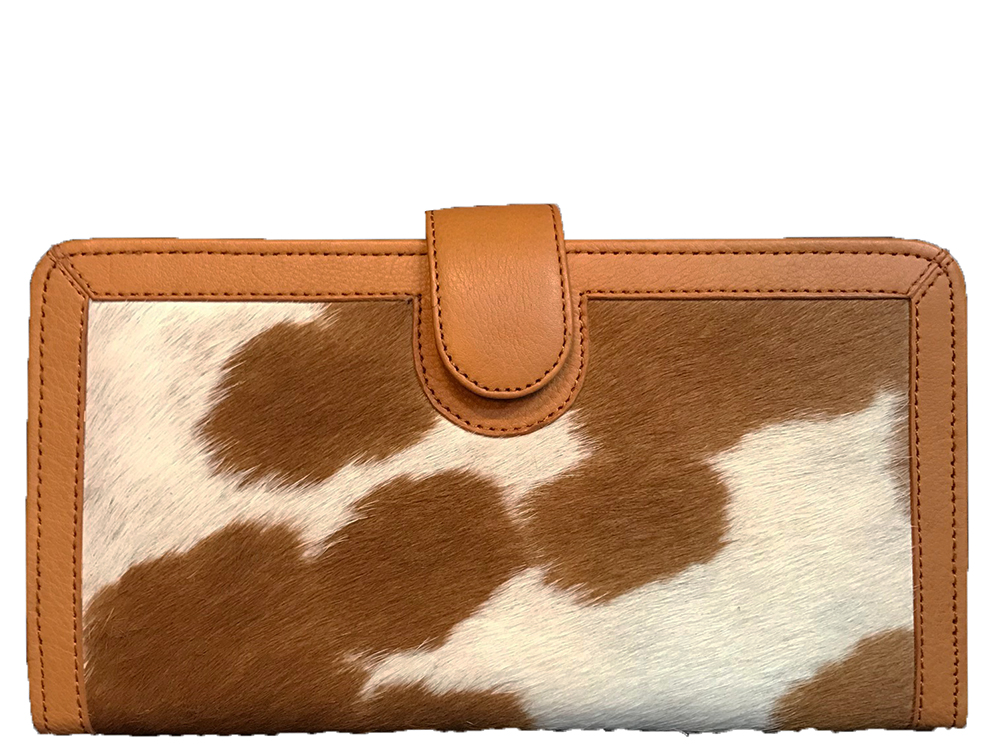 Zoe Tan And White Cowhide Wallet Belle Couleur