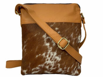 Belle Couleur - Harriet Flecked Tan and White Cowhide Bag