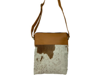 Belle Couleur - Harriet Light Tan and White Cowhide Bag