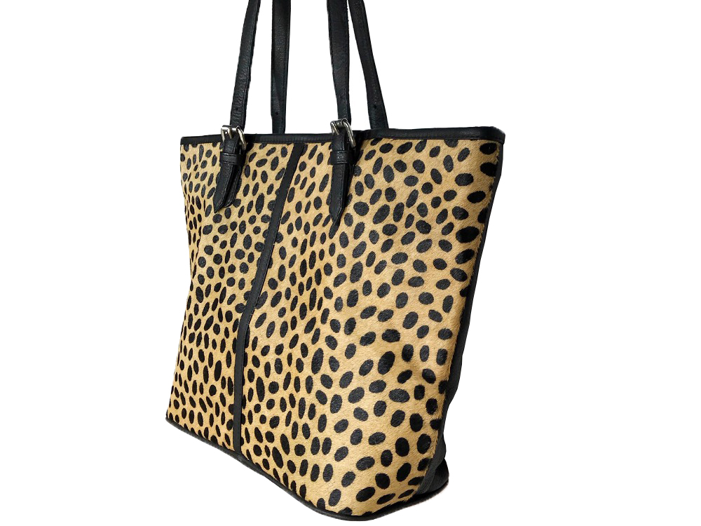 Belle Couleur - Adele Cheetah Print Cowhide Shoulder Bag