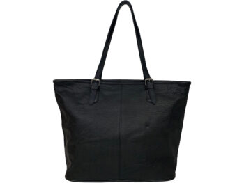 Belle Couleur - Adele Black Cowhide Leather Shoulder Bag rear