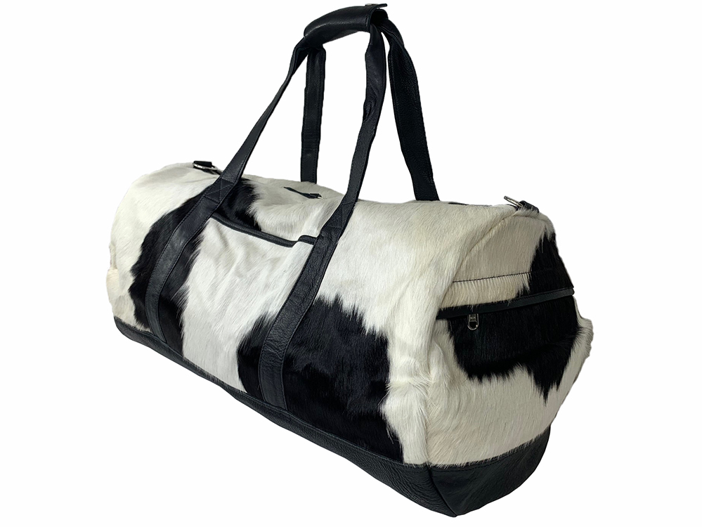 Belle Couleur - Domenique Black and White Cowhide Bag