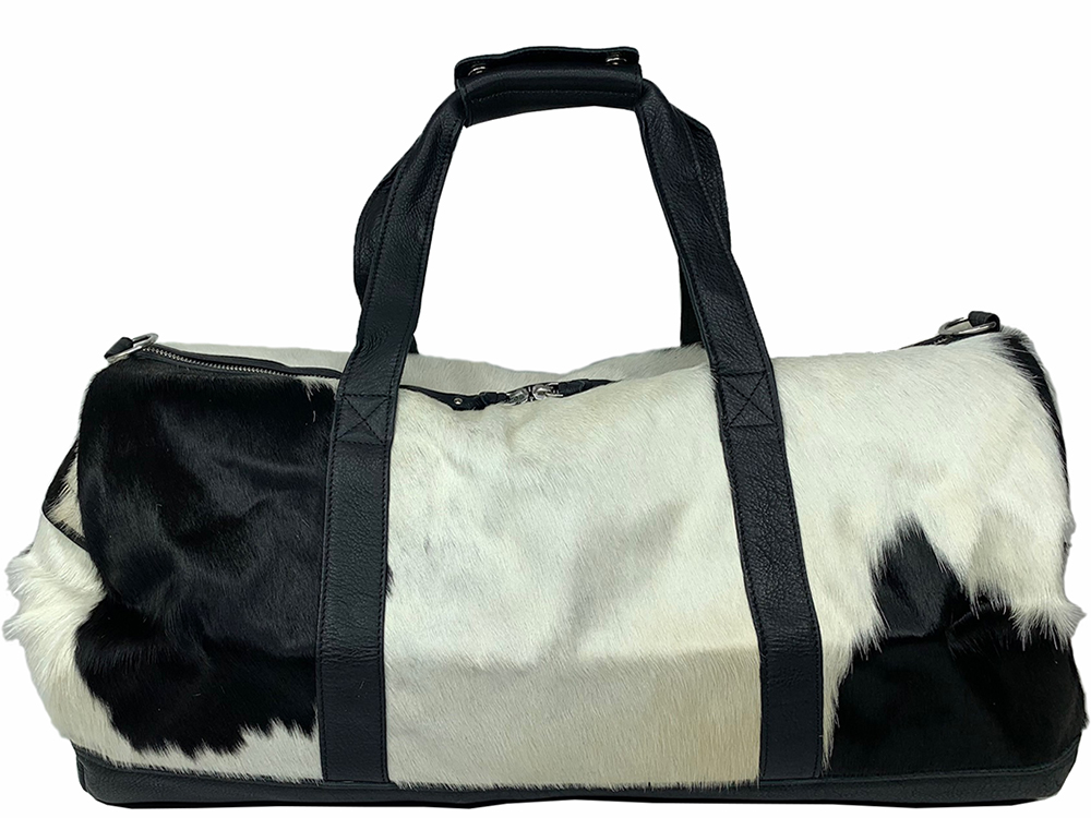 Belle Couleur - Domenique Black and White Cowhide Bag