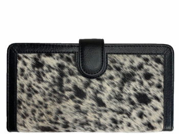 Belle Couleur - Zoe Flecked Black and White Cowhide Wallet