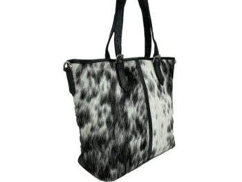 Belle Couleur - Adele Black and White Cowhide Bag