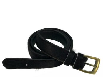 Belle Couleur - Marie Black Cowhide Belt with gold buckle