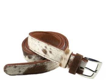 Belle Couleur - Marie Tan & White Cowhide Belt