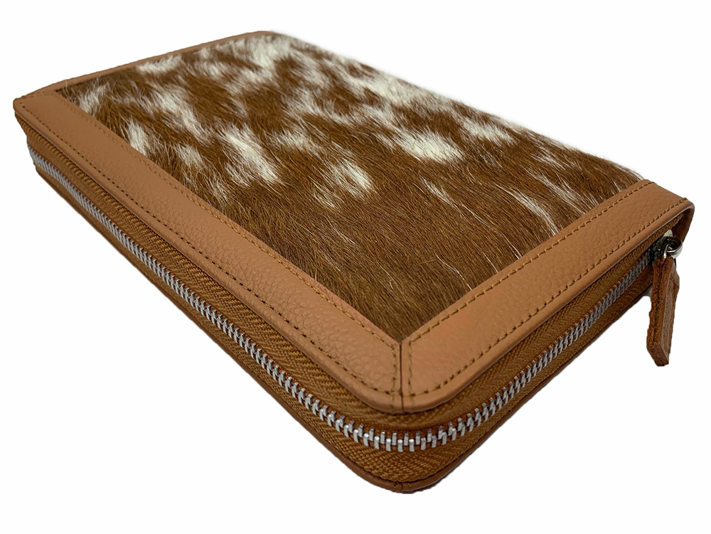 Belle Couleur - Colette Speckled Tan and White Cowhide Wallet