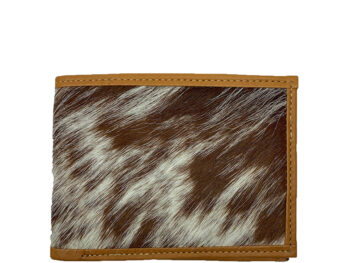 Belle Couleur - Hugo Flecked Tan and White Cowhide Wallet