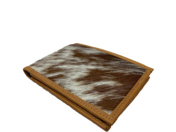 Belle Couleur - Hugo Flecked Tan and White Cowhide Wallet