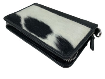 Belle Couleur - Patrice Light Black and White Cowhide Wallet