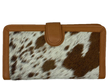Belle Couleur - Zoe Flecked Tan and White Cowhide Wallet