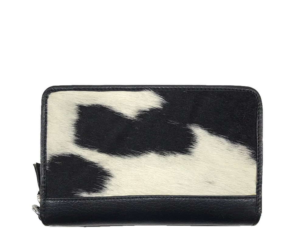 Patrice Light Black And White Cowhide Wallet Belle Couleur