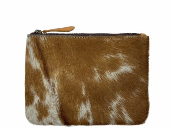 Belle Couleur - Olivia Tan and White Cowhide Purse