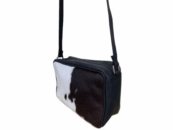 Belle Couleur -Madeleine Black and White Cowhide Bag
