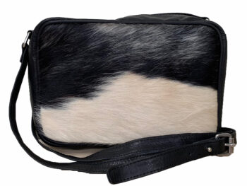 Belle Couleur - Madeleine Black and White Cowhide Bag