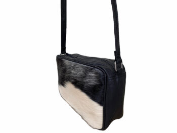 Belle Couleur - Madeleine Black and White Cowhide Bag