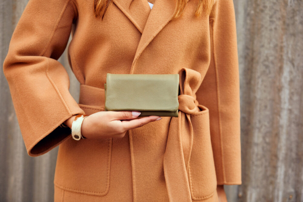 Belle Couleur - Emma Olive Green Leather Wallet