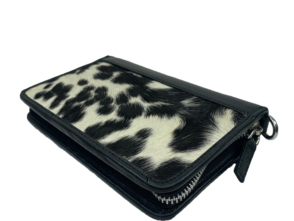 Belle Couleur - Patrice Black and White Cowhide Wallet