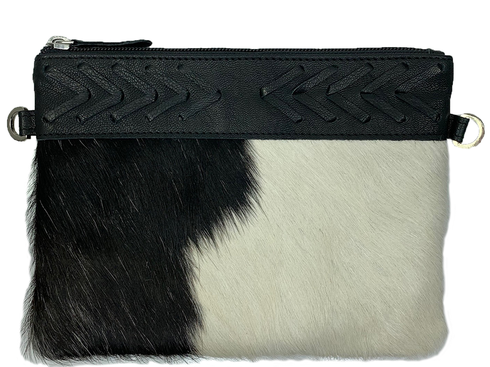 Belle Couleur - Gisele Black and White Cowhide Bag