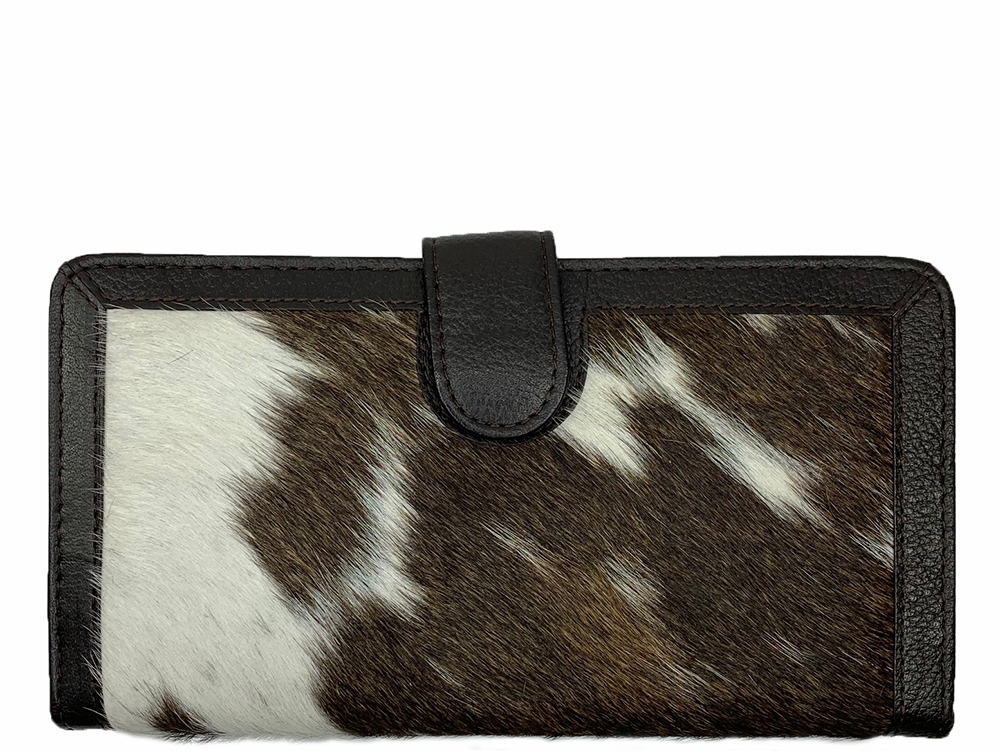 Belle Couleur - Zoe Chocolate and White Cowhide Wallet