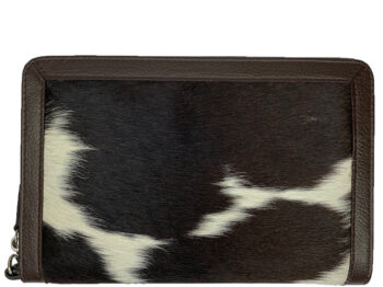 Belle Couleur - Colette Chocolate and White Cowhide Wallet
