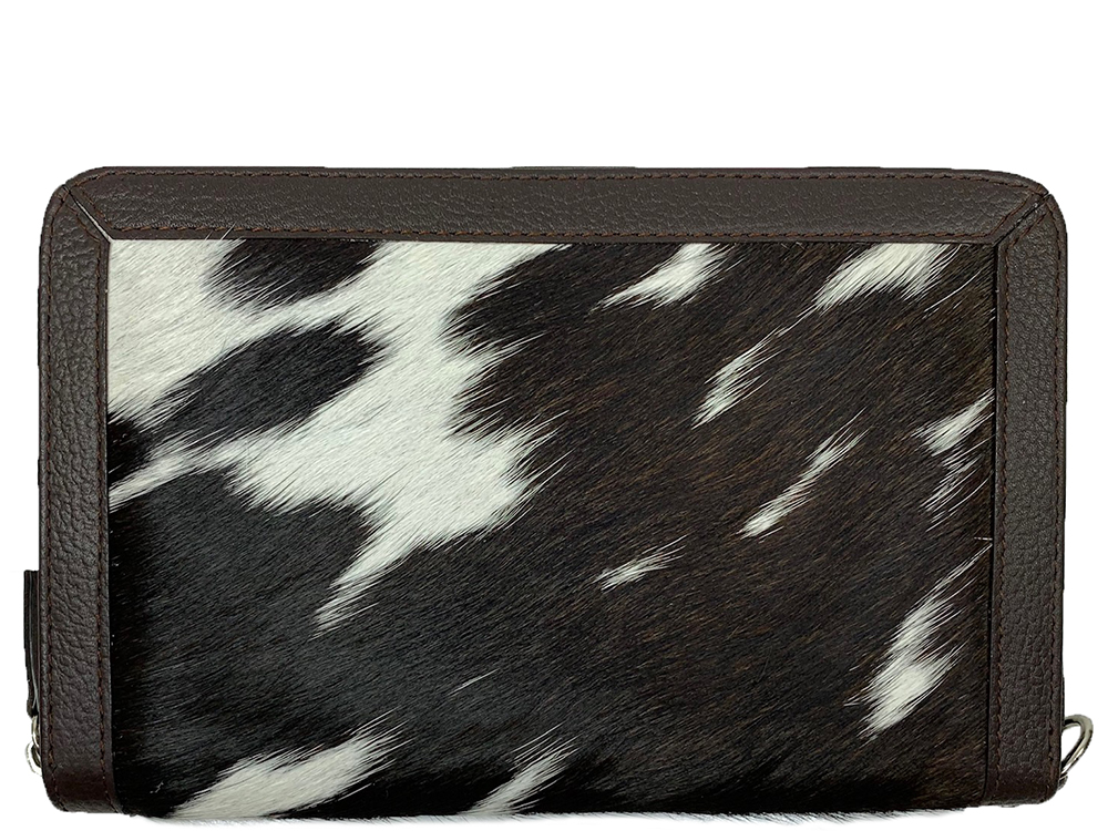 Belle Couleur - Colette Dark Chocolate and White Cowhide Wallet