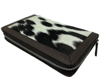 Belle Couleur - Colette Speckled Chocolate and White Cowhide Wallet