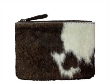 Belle Couleur - Olivia Chocolate and White Cowhide Purse