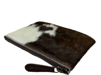 Belle Couleur - Olivia Chocolate and White Cowhide Purse