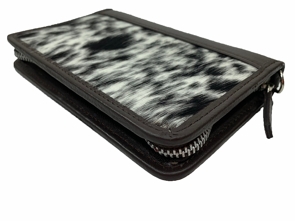 Belle Couleur - Patrice Chocolate and White Cowhide Wallet