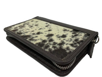 Belle Couleur - Patrice Speckled Chocolate and White Cowhide Wallet