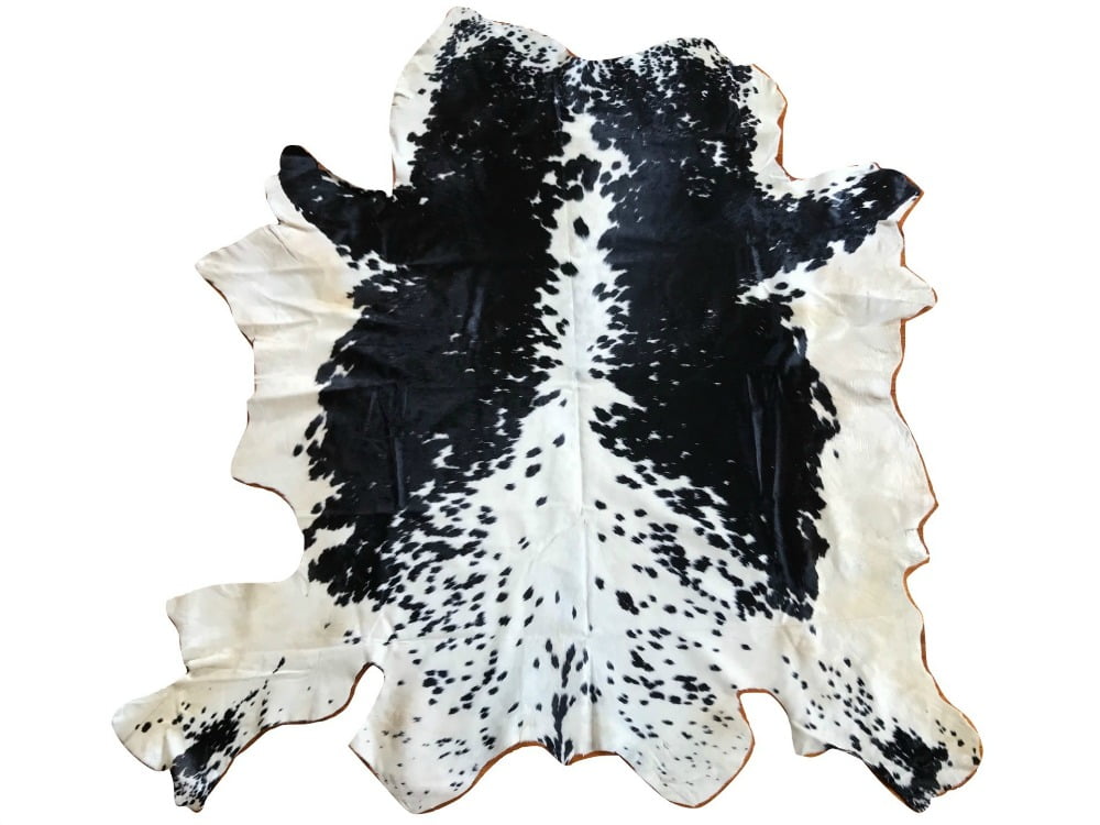 Cowhide Rug Speckled Black And White Belle Couleur