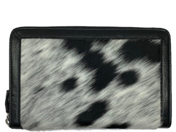 Belle Couleur - Colette Speckled Black and White Cowhide Wallet