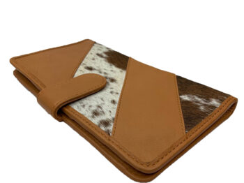 Belle Couleur - Gabriel Speckled Tan and White Cowhide Wallet