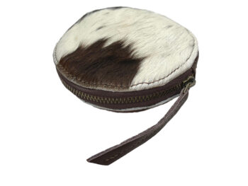 Belle Couleur - Annabelle Light Chocolate and White Cowhide Purse