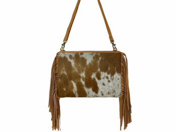 Belle Couleur - Claudine Tan and White Cowhide Bag