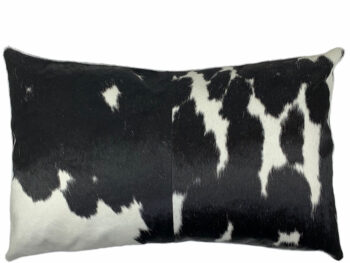 Belle Couleur - Rectangle Dark Black and White Cowhide Cushion