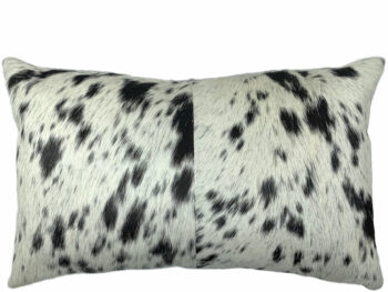 Belle Couleur Rectangle Flecked Black and White Cowhide Cushion