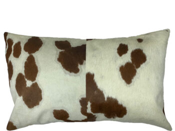 Belle Couleur - Speckled Tan and White Rectangle Cowhide Cushion