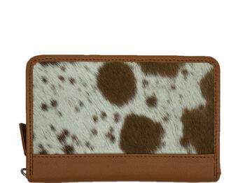 Belle Couleur - Patrice Light Tan and White Cowhide Wallet