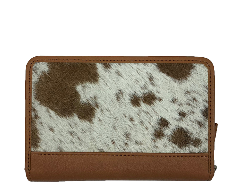 Belle Couleur - Patrice Light Tan and White Cowhide Wallet