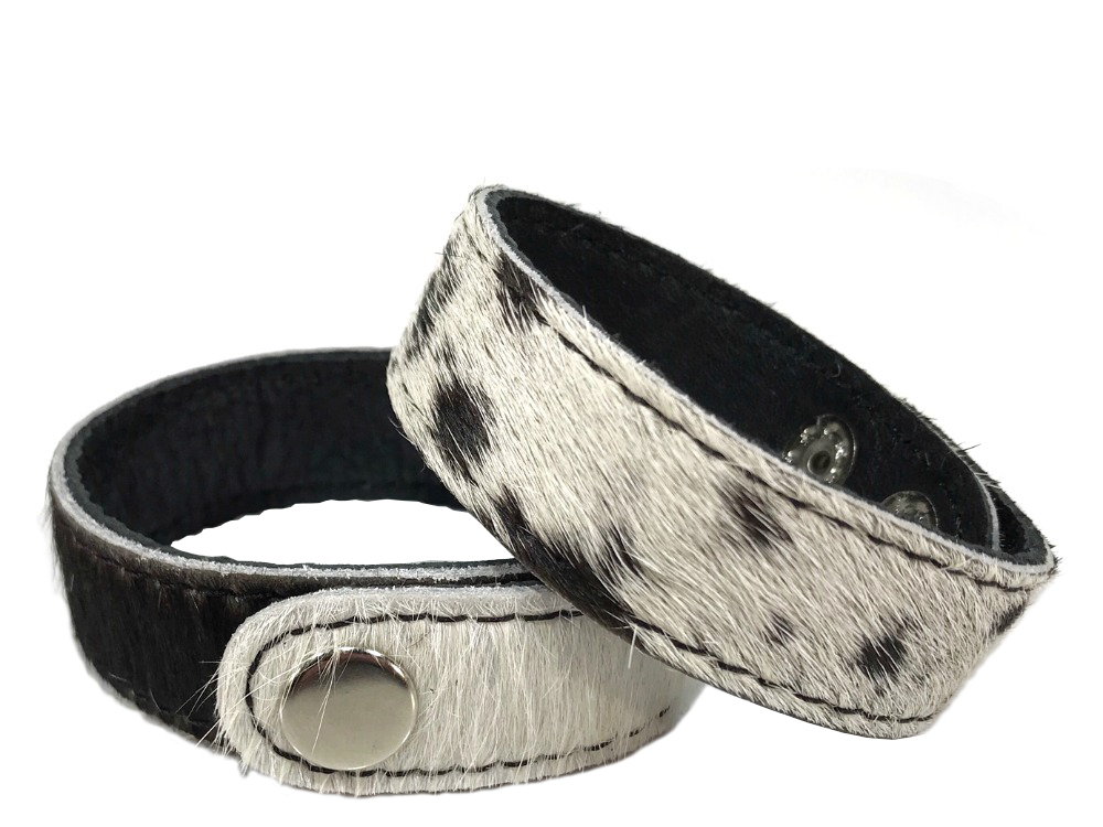 Belle Couleur - Remy Black and White Cowhide Cuff