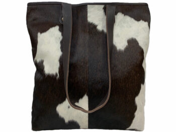 Belle Couleur - Belle Dark Chocolate and White Cowhide Bag